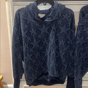 Hannah Banana by Sara Sara Star Patterned Navy Blue Hoodie & Matching Pants